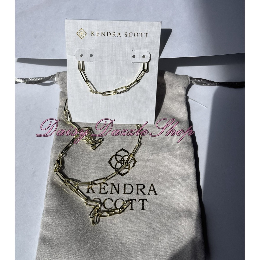 ✨Defective Kendra Scott Courtney Paperclip Necklace Fashion Jewelry Gold New ✨